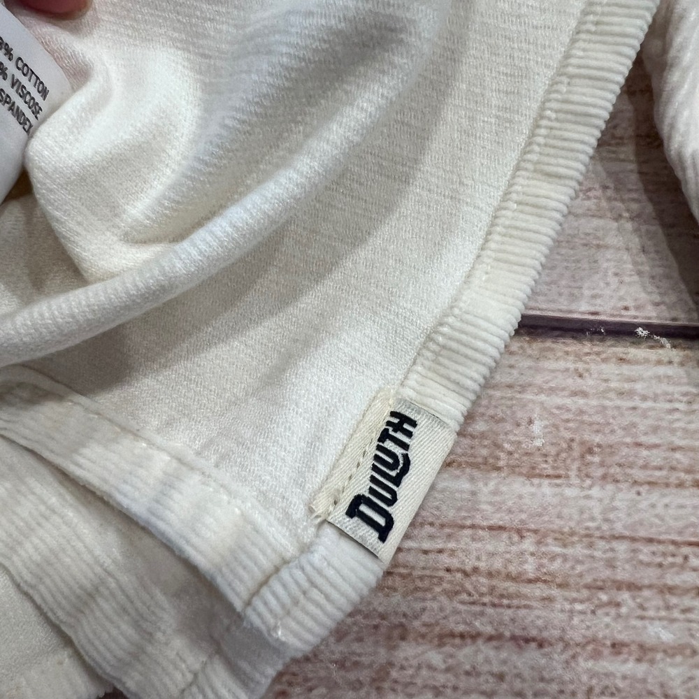 Duluth Trading Co Womens Cream Corduroy V-Neck Tunic Top Pullover Shirt Size‎ M - Picture 4 of 10